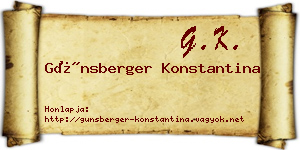 Günsberger Konstantina névjegykártya